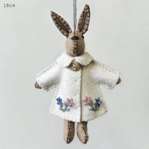 Hanging Felt Rabbit - Various Options - 18cm