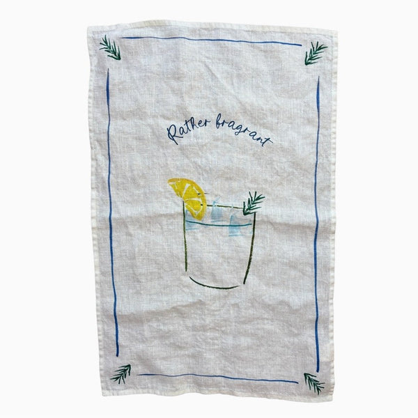 Rather Fragrant - Gin & Tonic - Linen Tea Towel