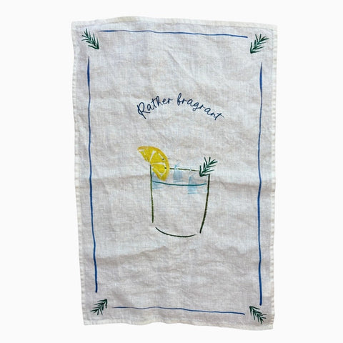 Rather Fragrant - Gin & Tonic - Linen Tea Towel