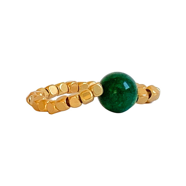 Ring Peggy - Green Jade - Ibu Jewels