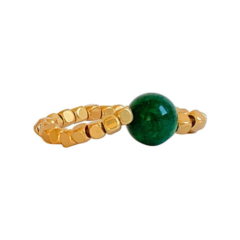 Ring Peggy - Green Jade - Ibu Jewels