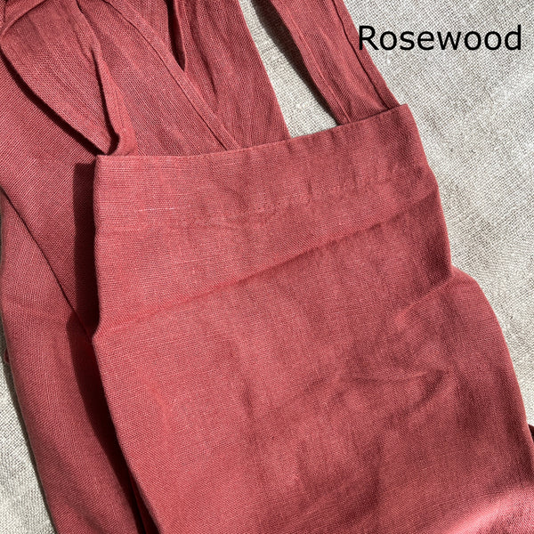 Rosewood Colour Pure Linen Crossed Back Apron