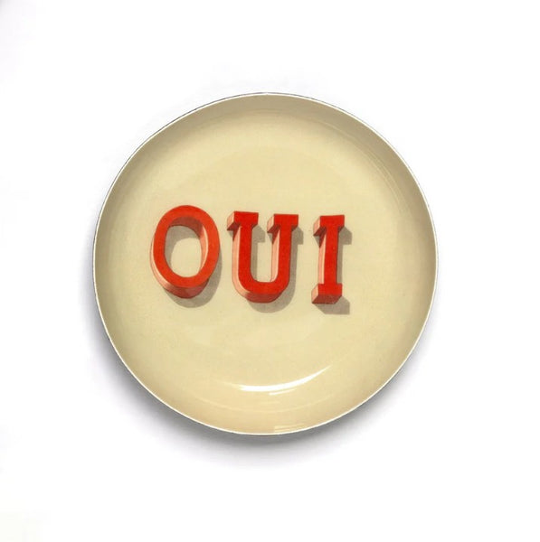 Round Enamel Tray - Oui