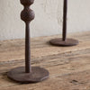 Handmade Hammered Rust Finish Iron Candlestick - Three Sizes
