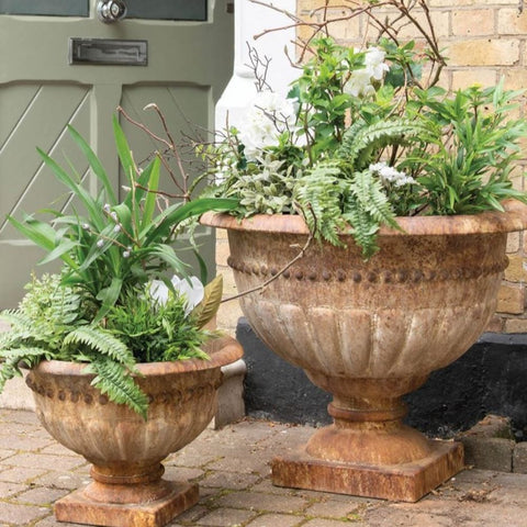 Urn Planter with Rusted Copper Finish - Two Size Options