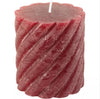 Plum Rustic Twisted Pillar Candle - Three Size Options