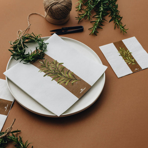 Rustic Rosemary Paper Napkins - Dinner