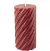 Plum Rustic Twisted Pillar Candle - Three Size Options