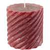 Plum Rustic Twisted Pillar Candle - Three Size Options