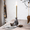 Rustic Zinc Pinecone Candle Holder