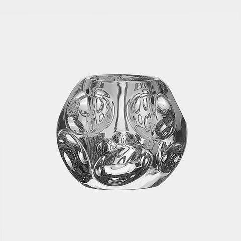 Round Bubble Glass Tealight Holder - H 7.5cm