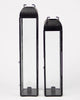 Duo Lantern - Pillar or Dinner Candle - Black - Two Size Options