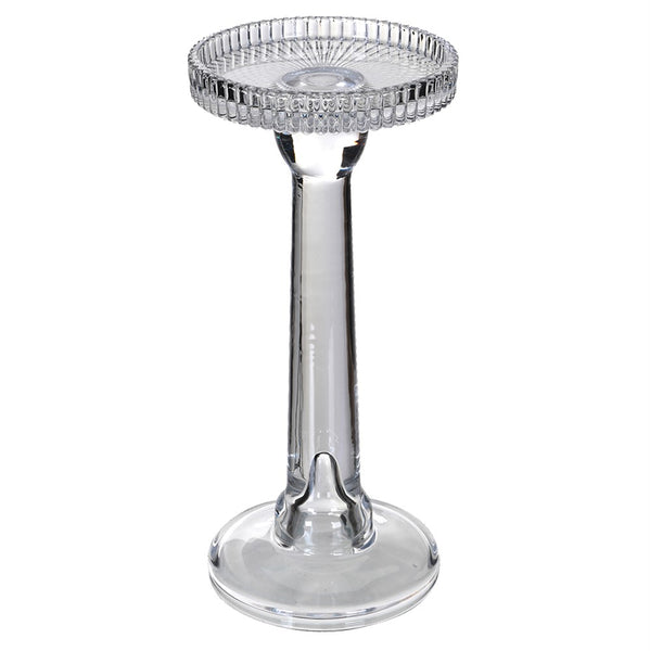 Tall Glass Candle Holder for Pillar or Dinner Candle