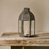 Small Perforated Antique Finish Tealight Lantern