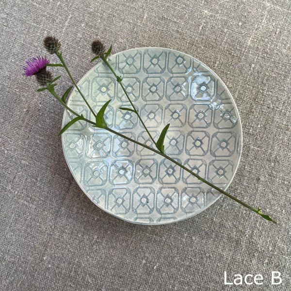 Wonki Ware Salsa or Tapas Dish - Duck Egg Lace