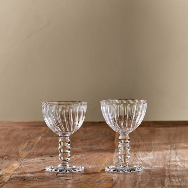Grooved and Ribbed Borosilicate Sherry or Liqueur Glass 