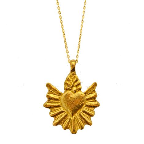 Sacred Heart Necklace - Brass - Boncoeurs