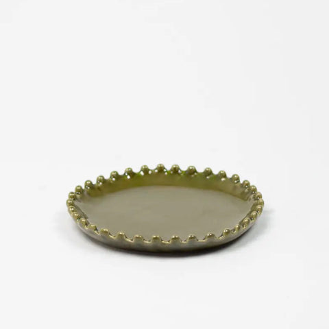 Scalloped Edge Dinnerware - Green - Small Plate - Set of Four