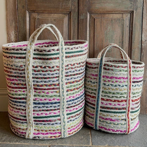Slouchy Basket - Multi - Large - Braided Rug Company