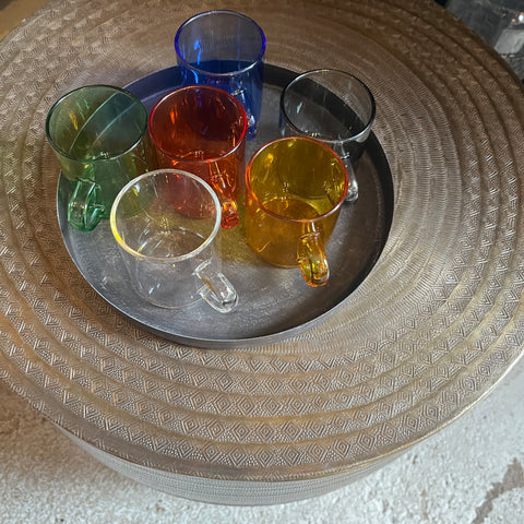 Little Coloured Glass Coffee Cups - Set of Six Assorted