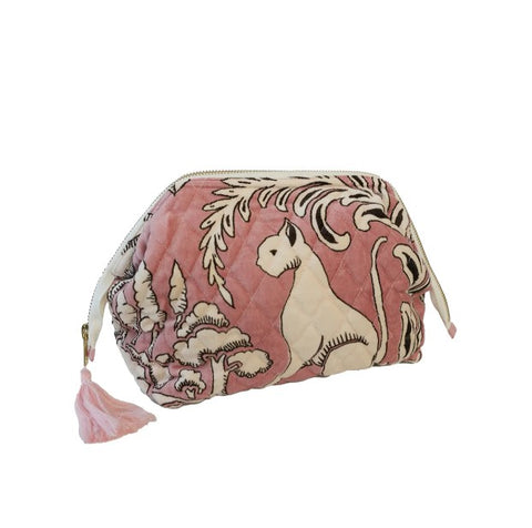 Sphinx Pink Velvet Pouch - One Hundred Stars