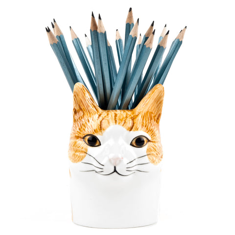 Squash Cat Pencil Pot by Quail Ceramics