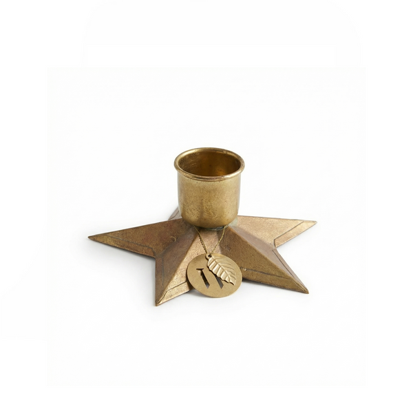 Star Candle Holders - Brass