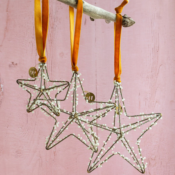 Star with Pearl Beads - Three Size Options 