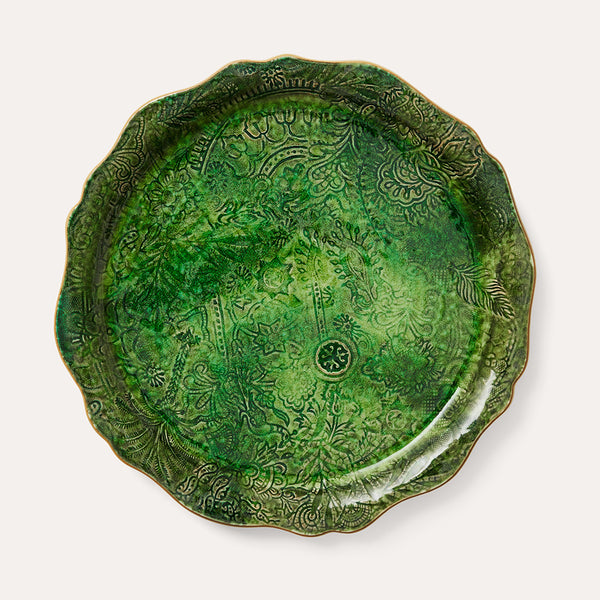 Sthal Ceramics - Large Round Serving or Pizza Plate - Seaweed