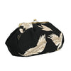 Large Kiss Lock Clutch Bag - Stork Black - One Hundred Stars