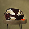 Stork Burgundy Velvet Pouch - One Hundred Stars