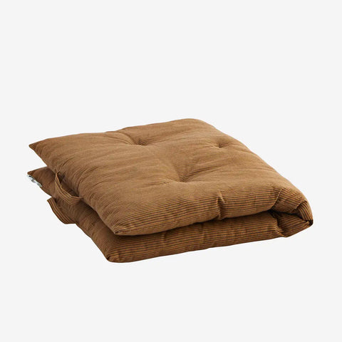 Stripe Cotton Mattress Cushion - Almond