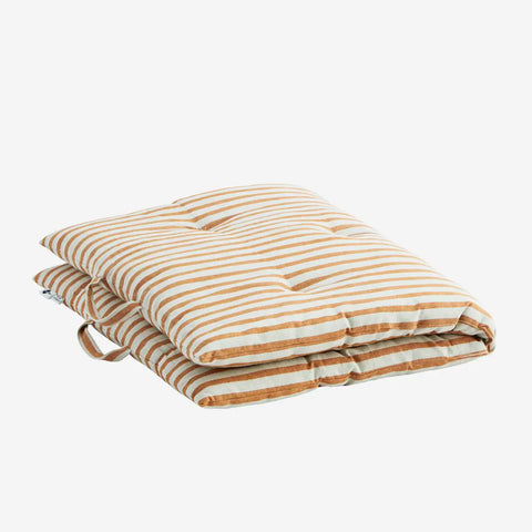 Stripe Cotton Mattress Cushion - Terracotta