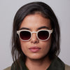Izipizi Sunglasses - Style C (stylish, retro, bold, square) - Vintage Cream