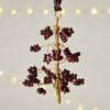 Wooden Beaded Tree Hanging Decorations - Brass and Ruby Red - Set of Three