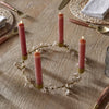 Wooden Beaded Wreath Candle Holder - Brass and Natural