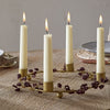 Wooden Beaded Wreath Candle Holder - Brass and Natural