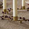 Wooden Beaded Wreath Candle Holder - Brass and Ruby Red