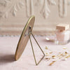 Standing Oval Mirror Antique Brass