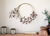 Wooden Beaded Wreath - Brass and Ruby Red