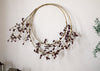 Wooden Beaded Wreath - Brass and Ruby Red