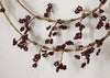 Wooden Beaded Wreath - Brass and Ruby Red