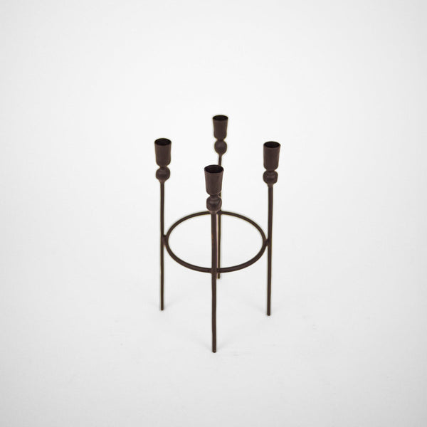 Talia - Tall Circular Iron Candle Holder for Four Candles