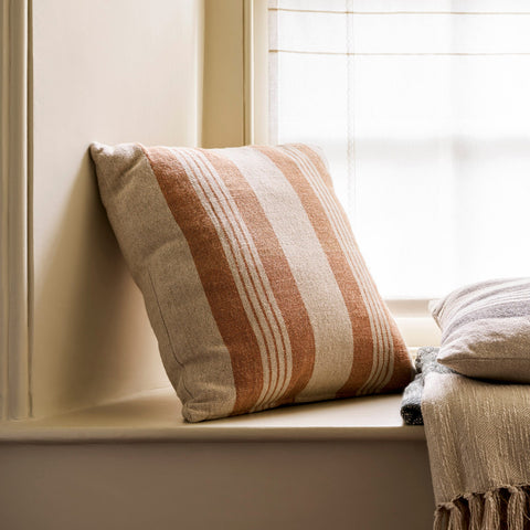 Terracotta Multi-Stripe Cushion