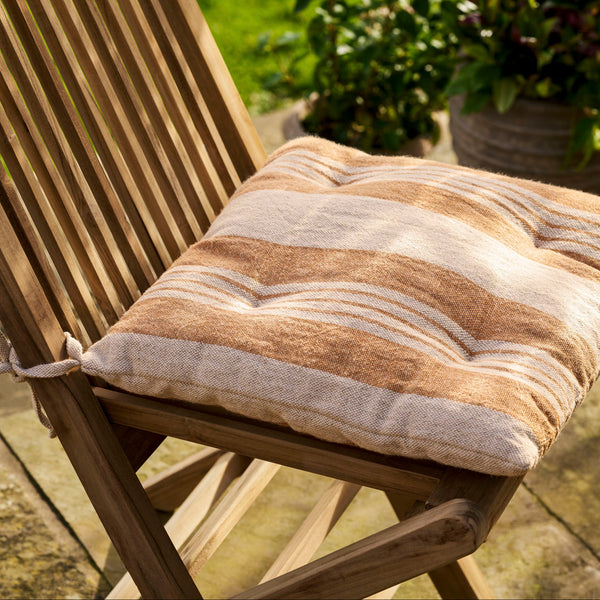 Terracotta Multi-Stripe Square Seatpad