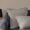 Textured Linen Green Stripe Cushion Cover - 50x50 cm