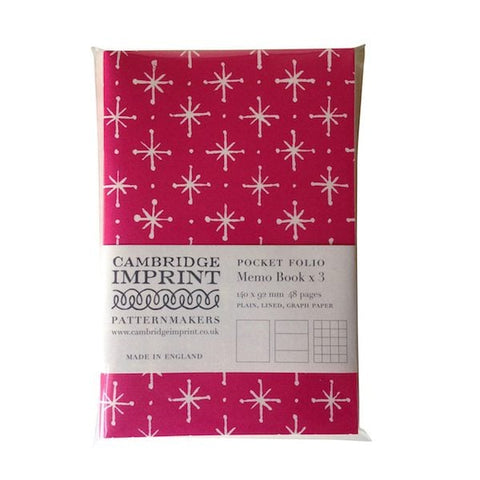 Three Assorted Memo Books for Pocket Folio Red - Cambridge Imprint