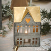Antique Zinc and Brass Tealight Houses - Small