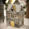 Antique Zinc and Brass Tealight Houses - Small