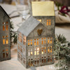 Antique Zinc and Brass Tealight Houses - Small